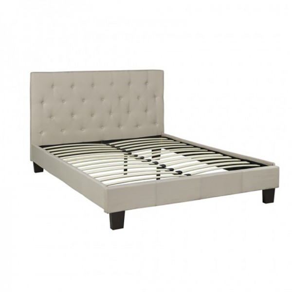 BEI BED FRAME W. SLAT SYSTEM BEIGE